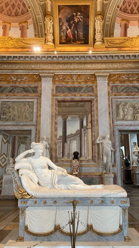 Borghese Gallery, Galleria Borghese, Rome Aesthetic, History Aesthetic, Heritage Architecture, Antonio Canova, Classic Sculpture, Light Academia Aesthetic, Italy Travel Guide