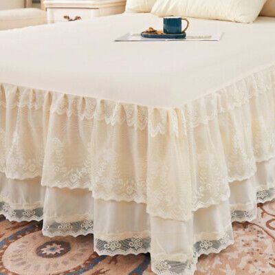 Ruffle Bedspread, Lace Bed Skirt, Princess Quilt, Country Bedrooms, Lace Bedspread, King Bedskirt, Queen Size Bedspread, Romantic Bed, Lace Bedding