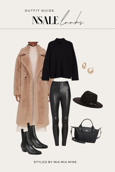 Avec Les Filles Oversize Luxe Faux … curated on LTK Chic Fall Fashion, Black Turtleneck Sweater, Minimal Accessories, Black Chelsea Boots, Black Turtleneck, Nordstrom Anniversary Sale, Fall Jackets, Faux Leather Leggings, Fall Street Style