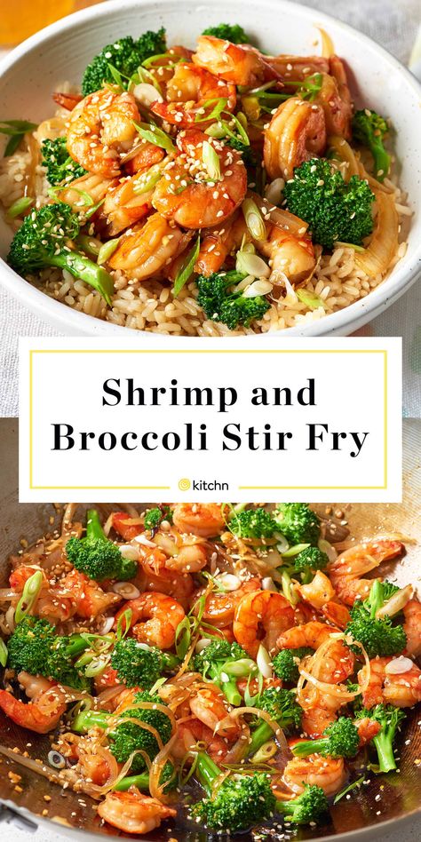 Stir Fry Shrimp Recipes, Pescatarian Diet, Wok Recipes, Pescetarian Recipes, Plats Healthy, Thighs Chicken, Shrimp And Broccoli, Shrimp Dinner, Broccoli Stir Fry