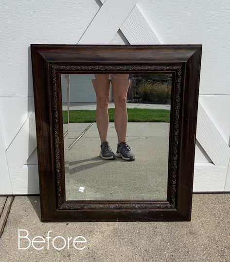 15 Thrifty Mirror Makeovers | Confessions of a Serial Do-it-Yourselfer Redo Mirror, Refurbished Mirror, Mirror Makeover Diy, Mirror Upcycle, Mirror Redo, Salon Makeover, Headboard Diy, Treasure Maker, Vintage Houses