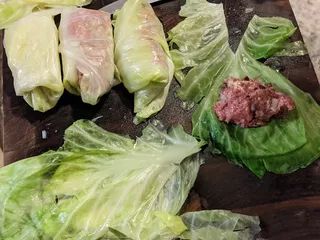 Lamb Stuffed Cabbage Rolls, Lamb Cabbage Rolls, Publix Recipes, Stuffed Cabbage Rolls, Canning Whole Tomatoes, Stuffed Cabbage, Ground Lamb, Cabbage Rolls, Lamb Recipes