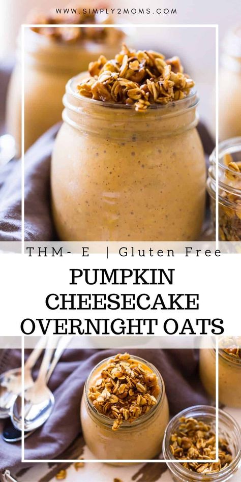 Gluten Free Pumpkin Cheesecake, Cheesecake Overnight Oats, Overnight Oats Recipe Easy, Thm E, Pumpkin Overnight Oats, Best Overnight Oats Recipe, Overnight Oatmeal Recipes, Oat Recipes Healthy, Overnight Oats Recipe Healthy