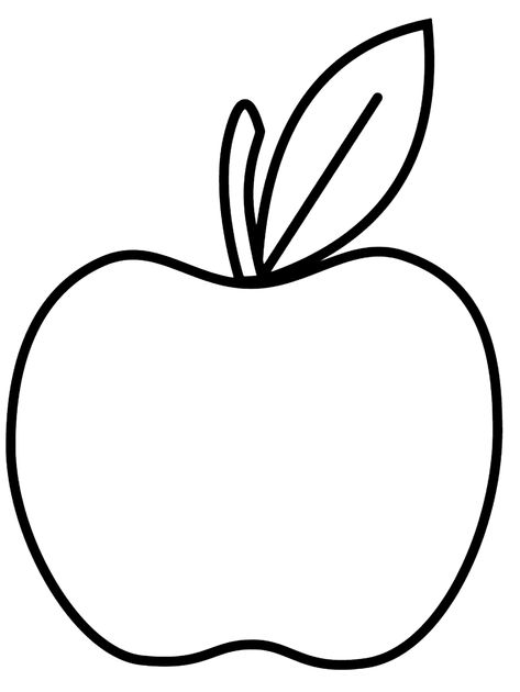 Simple Apple Line Art Coloring Page for Preschool Apple Pictures Drawing, Fruits Line Art, Apple Line Drawing, Apple Drawing Kids, Simple Pictures To Draw, Apple Drawing Simple, Apples Pictures, Apple Line Art, Aba Crafts