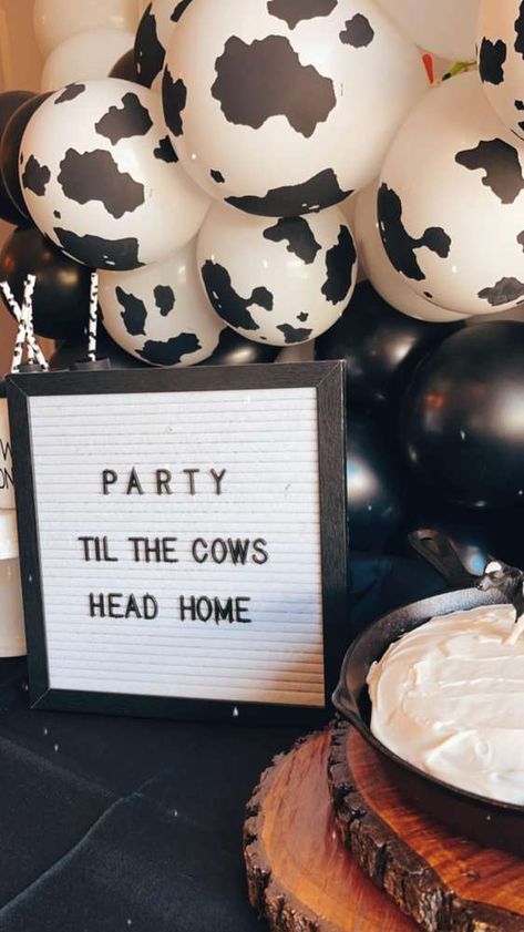 Cow Themed Party, One Birthday Party Ideas, Cow Print Birthday, Rodeo Birthday Parties, Cow Birthday Parties, Barnyard Birthday Party, Rodeo Party, Farm Themed Birthday Party, Baby Birthday Themes