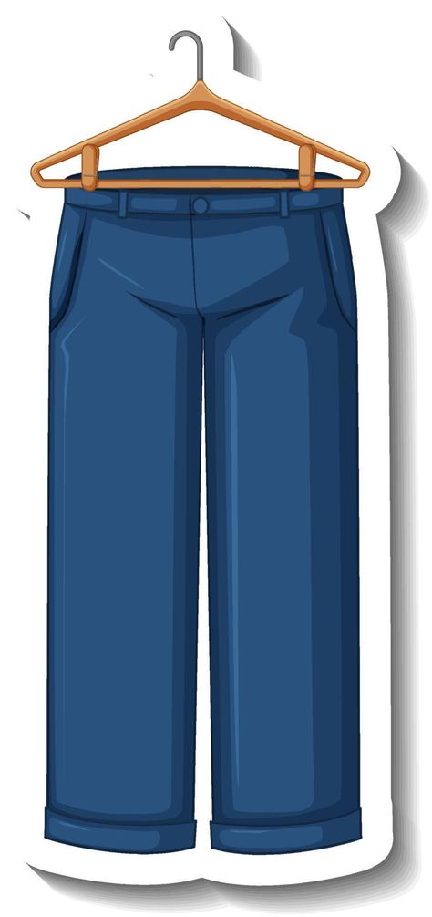 pantalones de mezclilla de dibujos animados con perchero Pants Drawing, Jeans Casual, Denim Pants, Jogging, Vector Free, Clip Art, Drawings, Pants, Clothes