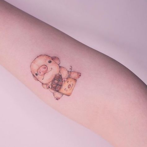 Year Of The Pig Tattoo, Pig Tattoo Ideas, Pig Tattoos, Pig Tattoo, Baby Pig, Western Tattoos, Sweet Tattoos, Pig Art