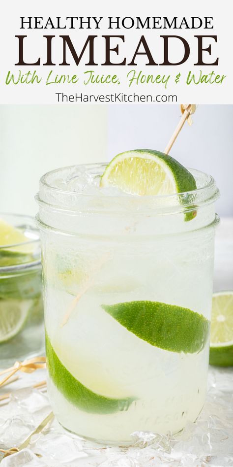 How To Make Limeade, What To Make With Limes, Lime Aid Recipe, Lime Beverages, Homemade Limeade, Lime Water Recipe, Healthy Summer Drink Recipes, 2024 Health, Lime Uses