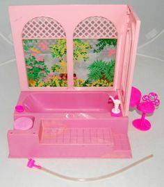 Barbie bathtub Barbie Bathtub, 80s Attire, Pink Bubble Bath, Barbie Doll Houses, Beauty Bath, Kids Memories, Childhood Memories 70s, Im A Barbie Girl, 90s Childhood