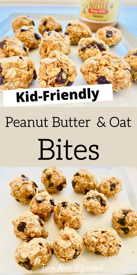 Peanut Butter Ball Recipe for Kids Peanut Butter Oatmeal Balls, Oat Bites, Easy Homemade Snacks, Oatmeal Balls, Peanut Butter Balls Recipe, Easy Snacks For Kids, Peanut Butter Oats, Energy Ball Recipe, Butter Balls