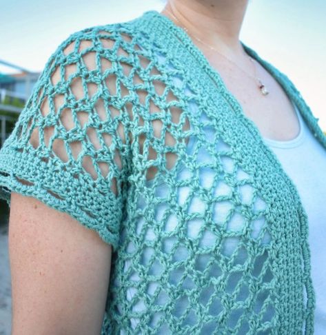 Crochet Lace Kimono, Crochet Bolero Pattern Free Easy, Willa Cardigan, Crochet Summer Vest, Bolero Haken, Lace Cardigan Pattern, Vest Haken, Crocheted Vest, Crochet Bolero Pattern