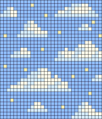 Alpha pattern #161967 variation #326690 | BraceletBook Clouds Cross Stitch Pattern, Variations On A Cloud, Cross Stitch Sky, Night Sky Crochet, Cloud Alpha Pattern, Crochet Templates, Sky Cross Stitch, Icon Homescreen, Crochet Painting