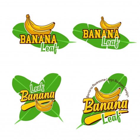 Banana Leaf Logo, Leave Logo, Email Newsletter Template, Leaf Template, Leaf Logo, Badge Logo, Logo Badge, Logo Set, Badge Design