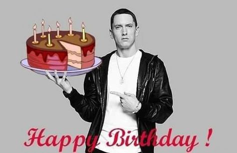 Bday Eminem Real Slim Shady, Eminem Birthday, Happy 43rd Birthday, Real Slim Shady, Eminem Lyrics, 43rd Birthday, Eminem Songs, Birthday Quotes For Me, Happy Birthday Meme