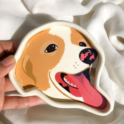 Dog Clay, Clay Trinket Dish, Client Board, Create Your Own World, Pottery Painting Designs, Ceramics Ideas, Painting Designs, Dry Clay, Pottery Painting