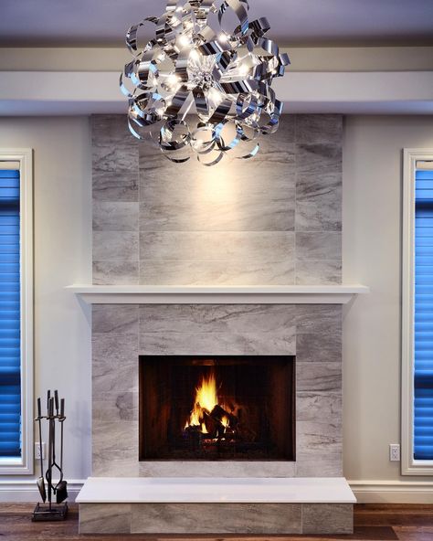 Tile Fireplace Surrounds, Tile Wall Fireplace Ideas, Stone On Fireplace Wall, Fireplace Border Ideas, Tiled Fireplace Surround Ideas, Fireplace Update Ideas Tile, Fireplace Stone Ideas Modern, Modern Fireplace Remodel Ideas, Fireplace Wall Ideas Tile Modern