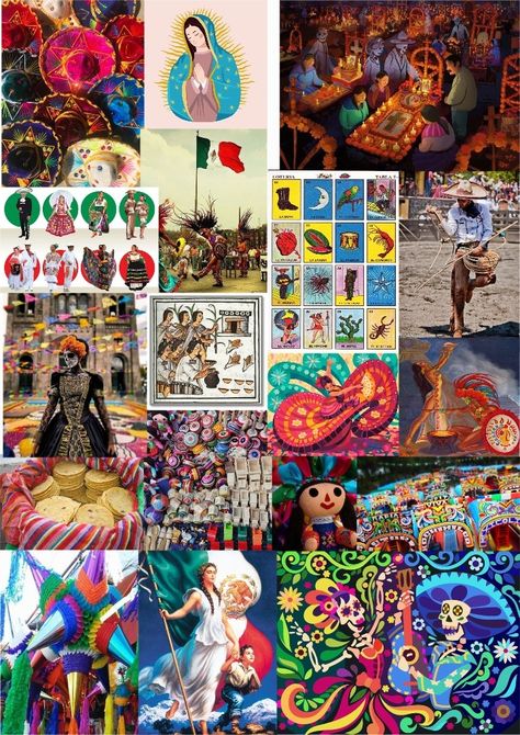 Collage de México Mexico Culture Aesthetic, Mexican Collage, Mexico Moodboard, Postcard Design Inspiration, Culture Collage, Mexican American Culture, Mexico Wallpaper, Circle Collage, Mexican Culture Art