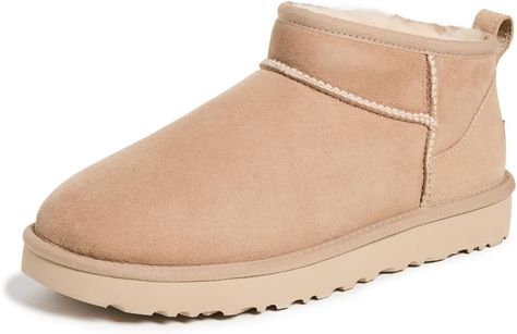 Amazon.com | UGG Women's Classic Ultra Mini Boot | Ankle & Bootie Ultra Mini Uggs, Ugg Mini Boots, Ugg Snow Boots, Boots Cream, Ugg Boots Outfit, Mini Boots, Ugg Classic Ultra Mini, Ugg Classic, Winter Boots Women