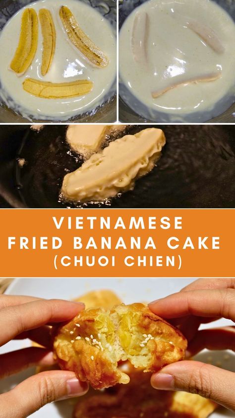 chuoi chien, chuối chiên, vietnamese fried banana, banana cake, vietnamese dessert, vietnamese snacks Fried Banana Recipes, Vietnamese Desserts, Grilled Bananas, Banana Recipe, Eating Bananas, Asian Dessert, Fried Bananas, Sweet Temptation, Banana Slice