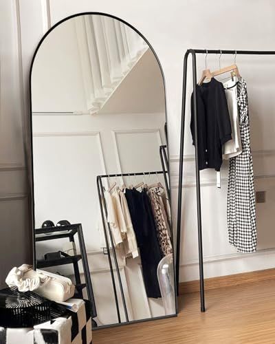 Large Mirror Wall, Black Floor Mirror, Wall Mirror Full Length, Arched Full Length Mirror, Mirror Body, Full Length Mirror Stand, Mirror For Bedroom, Mirror With Stand, Mirror Full Length