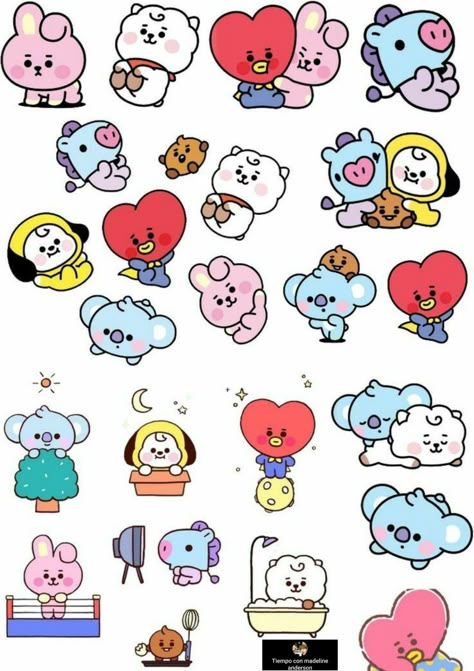 Cute Bt21 Stickers, Bt21 Printable Stickers, Bt21 Stickers Printable Hd, Bt21 Tattoo Ideas, Bt21 Tattoo, Bt21 Cartoon, Seni Korea, Cute Small Drawings, Bts Stickers