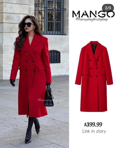 Red Wool Coat Outfit, Red Coat Outfit, Winter Coat Outfits, Elegant Outfit Classy, Classy Winter Outfits, Classic Style Outfits, Look Formal, London Outfit, Office Outfits Women