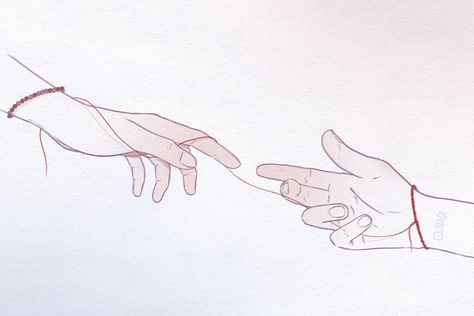 Drawing Of Hands Reaching Out, Hands Holding Out Drawing, Drawing Hands Reaching Out, Hand Trying To Reach, Red Thread Of Fate Aesthetic Drawing, Hand Anime Aesthetic, Two Hand Reaching For Each Other Drawing, Hands Reaching Out Painting, Two Hands Drawing Aesthetic