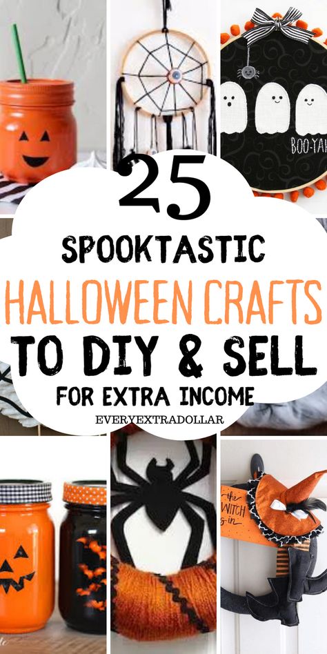 Halloween Crafts To Make, Diy Halloween Crafts, Halloween Crafts To Sell, October Crafts, Material Wreaths, Halloween Table Decorations, Cheap Halloween, Spooktacular Halloween, Fall Halloween Crafts