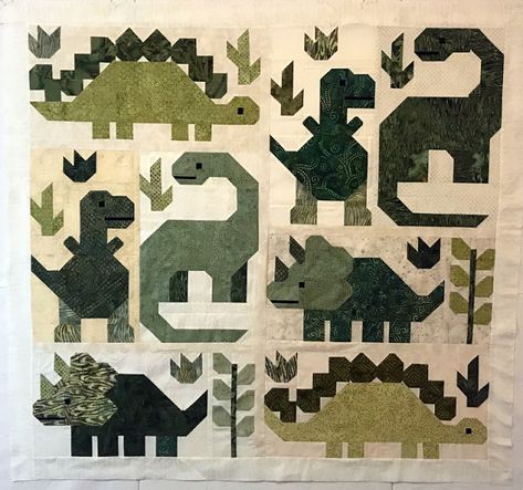 Quilt Animal Patterns, Complex Quilt Patterns, Dinosaur Quilt Ideas, Stuffed Dinosaur Pattern Free, Nature Quilt Patterns, Dinosaur Quilts For Boys, Dinosaur Quilt Pattern Free Printable, Quilting Crafts Free Pattern, Boys Quilts Ideas