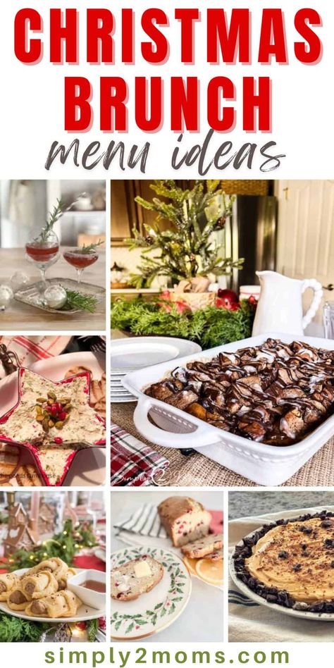 Fun Christmas Brunch Ideas, Christmas Breakfast Sides, Christmas Day Brunch Ideas Easy Recipes, Christmas Morning Brunch Buffet, Brunch Menus For Christmas, January Brunch Ideas, Holiday Brunch Menu Ideas, Bunco Brunch Ideas, Christmas Eve Brunch Menu Ideas