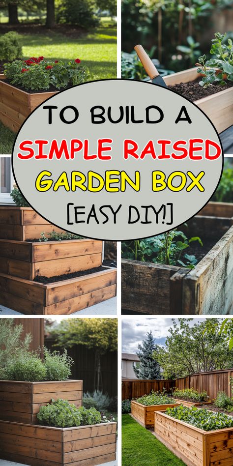 How to Build a Simple Raised Garden Box Outdoor Raised Planters, Raised Gardens For Elderly, Wooden Planter Boxes Diy How To Build, Diy Garden Planter Boxes, How To Build A Garden Bed, Diy Raised Planter Boxes, Raised Flower Garden, Diy Garden Boxes, Raised Veggie Garden