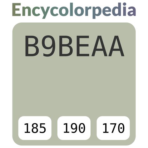 Farrow & Ball Pigeon / 25 / #b9beaa Hex Color Code Cloverdale Paint, Pittsburgh Paint, Porter Paint, Crown Paints, Farrow & Ball, Kelly Moore, Valspar Paint, Hex Color, Nippon Paint