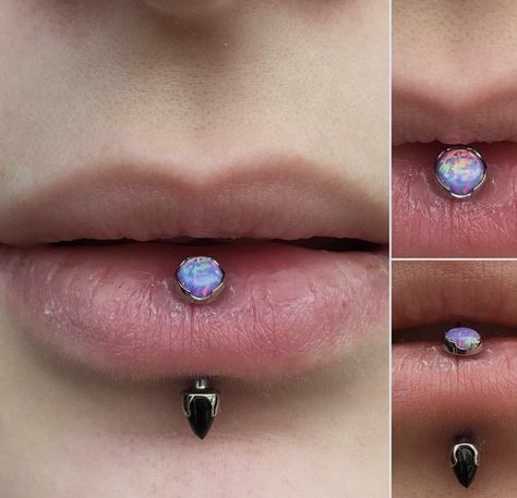 Vertical labret piercing