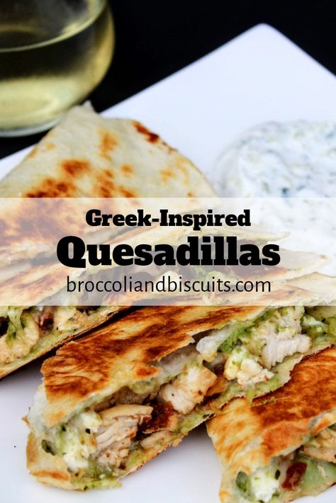 Greek Chicken Quesadilla, Greek Quesadilla, Metabolism Confusion, Greek Quesadillas, Garlicky Chicken, Chicken Gyro Recipe, Recipe Broccoli, Greek Pita, Gyro Recipe