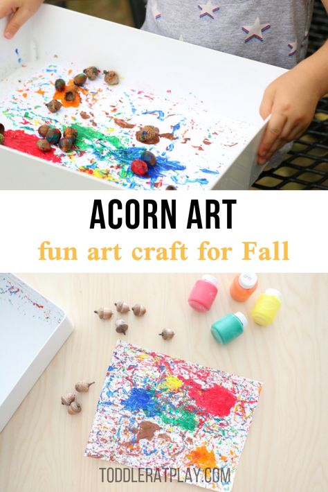 Acorn art - Toddler at Play Acorn Crafts Preschool, Acorn Art, Leaves Craft, Craft For Toddlers, Fall Preschool Activities, Acorn Crafts, Fall Arts And Crafts, Preschool Activities Toddler, Toddler Arts And Crafts