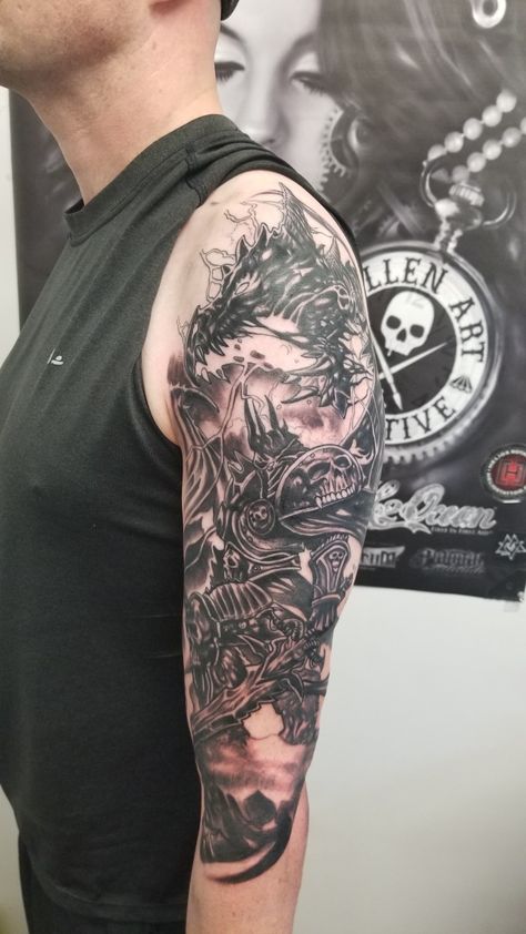 Lich King Tattoo, Astarion Tattoo, World Of Warcraft Tattoo, Warcraft Tattoo, King Tattoo, Nerdy Tattoos, Lich King, King Tattoos, Inspiration Tattoo