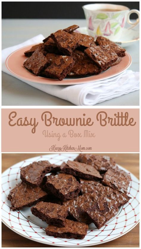 Crispy Brownies, Brownies From A Box, Brownie Bark, Brownie Brittle Recipe, Cookie Brittle, Festival Tips, Brownie Brittle, Brownie Mix Cookies, Easy Brownie