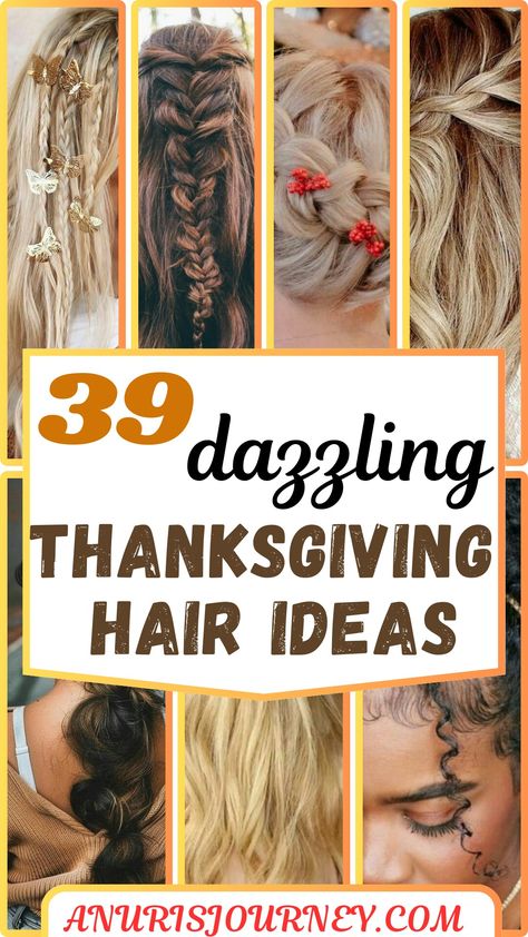 Thanksgiving Hairstyle Ideas. Thanksgiving Hair Ideas, Style Front Bangs, Thanksgiving Hairstyle, Hairstyles For Thanksgiving, Hairstyles For Holiday, Thanksgiving Hairstyles, Thanksgiving Hair, Braided Top Knots, Front Bangs