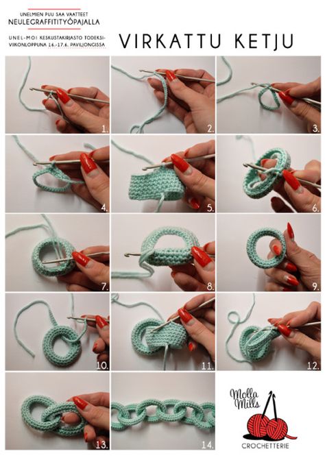 podkins: mollamills: This is how yarn chain is made, simple technique and the result looks super cool. Very cool reblog from Molla Mills. Love it! Crochet Chain Scarf, Pola Macrame, Chain Scarf, Confection Au Crochet, Crochet Chain, Crochet Diy, Love Crochet, Crochet Techniques, Crochet Jewelry