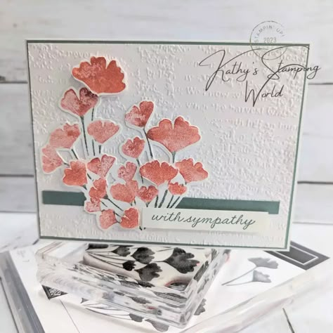 Stampin Up Gingko Branch, Ginko Branch Stampin Up Cards, Ginkgo Branch, Cards Sympathy, Sympathy Cards Handmade, Simple Cards Handmade, Gingko Leaves, Ginkgo Leaves, Leaf Cards