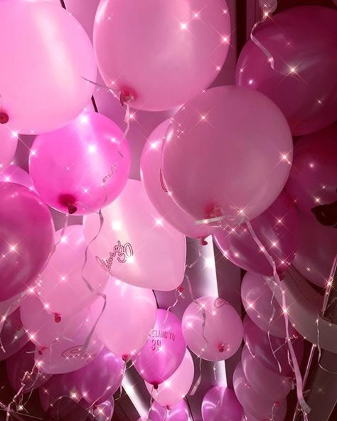 Pink Balloon Aesthetic, Pink New Years Aesthetic, Pink Party Aesthetic, Pink New Years, Balloons Aesthetic, Bday Background, House Party Aesthetic, Pink Glitter Wallpaper, Aesthetic Objects