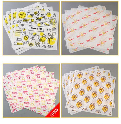 Custom Food Packaging and Wrapping: Oil-proof wax paper with custom imprint. Order in bulk from Brand Spirit. Burger Packaging, Sandwich Burger, Custom Shipping Boxes, Food Wrapping Paper, Bread Sandwich, Food Business Ideas, Foil Business Cards, Burger Fries, Food And Beverage Industry