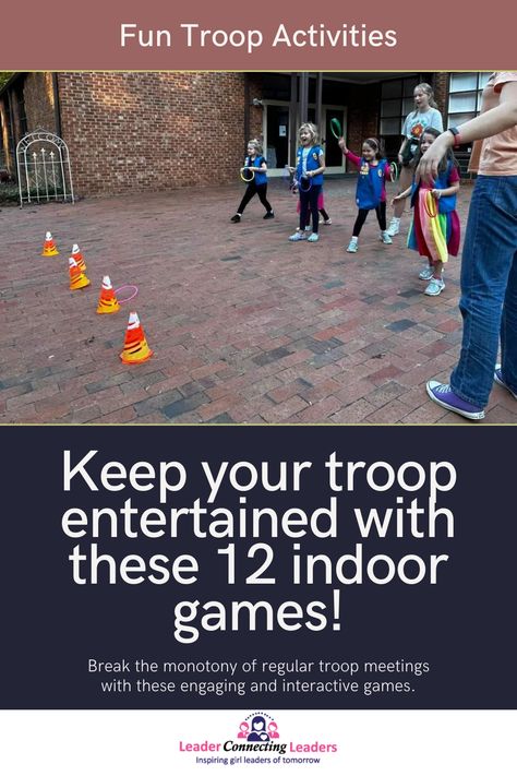 Liven up your next troop meeting with these fun and active indoor games. Perfect for groups of all sizes, these activities will keep your troop members engaged, entertained, and working together. From classic favorites to creative new ideas, find the perfect games to boost energy, spark teamwork, and create lasting mem Daisy Meeting Ideas Activities, Girl Scout Games Indoor, Girl Scout Ice Breaker Games, Daisy Troop Meeting Ideas, Girl Scouts Daisy Activities, Girl Guides Activities, Girl Scout Juniors Activities, Daisy Girl Scouts Activities, Girl Scouts Games