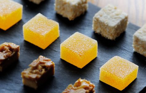 Passion Fruit Jelly by Dominic Chapman Fruit Parfait Recipes, Fruit Jelly Recipe, Petit Four Recipes, Passionfruit Recipes, Almond Biscuits, Fruit Parfait, Great British Chefs, Parfait Recipes, Jelly Recipes