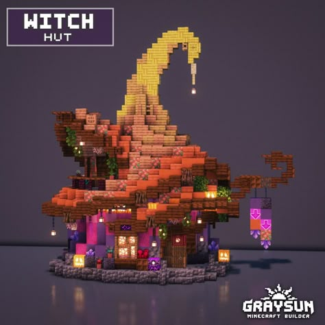 No. 1 halloween build for my spooky minecraft map. Minecraft Witch House Ideas, Witch Hut Minecraft, Minecraft Witch Cottage, Minecraft Potion Shop, Witch House Minecraft, Minecraft Witch House, Spooky Minecraft, Minecraft Halloween Ideas, Minecraft Witch