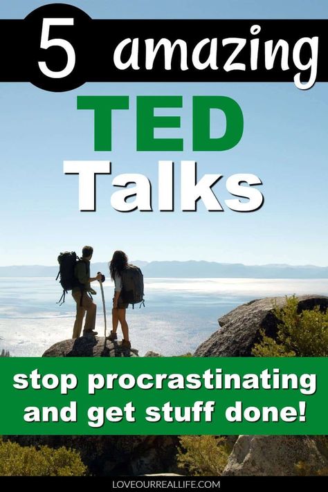 Stop procrastinating and get motivated - Top 5 Motivating TED Talks to get you ready for success! #tedtalks #motivation #procrastination Ted Talks For Motivation, Motivation Procrastination, Inspirational Ted Talks, Best Ted Talks, The Power Of Vulnerability, Stop Procrastinating, Good Time Management, Organized Life, Time Management Skills