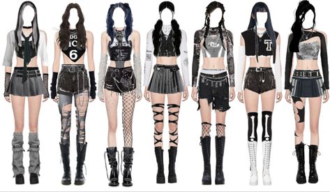 Dance Performance Outfits, Edit Png, Kpop Concert Outfit, Preformance Outfits, Dress Design Sketches, Fishnet Stockings, Fashion Inspiration Design, Photoshoot Outfits, Outfit Shoplook