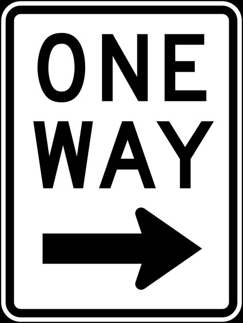 One Way Right traffic sign, vertical by Rfc1394 One Way Sign, There Is Only One God, Arrow Pointing Right, Construction Baby Shower, Transportation Preschool, One God, Hot Wheels Birthday, Traffic Sign, Sign Image