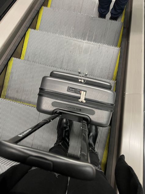 #suitcase #grey #aesthetic #travel #blackbootsoutfit #blackjeans Black Suitcase, Grey Aesthetic, Black Boots Outfit, Aesthetic Travel, Aesthetic Black, Suitcases, Travel Photos, Black Jeans, Grey