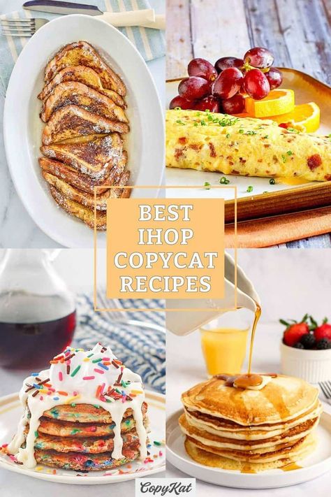 IHOP Copycat Recipes - CopyKat Recipes Ihop French Toast, I Hop Pancake Recipe, Blintzes Recipe, Crispy Breakfast Potatoes, Ihop Pancakes, Cheese Blintzes, Pumpkin Pancake Recipe, Steak Tips, Savory Crepes